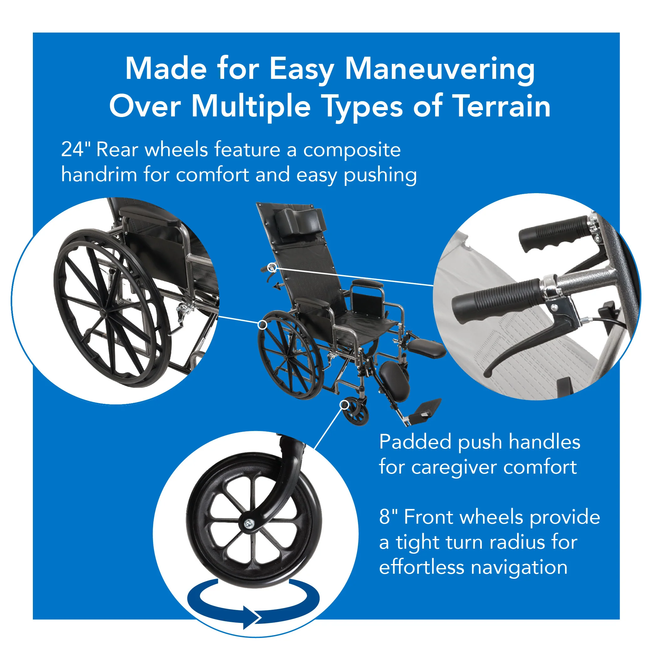 ProBasics Reclining Wheelchair with Removable Arms and Elevating Legrests - Image 9