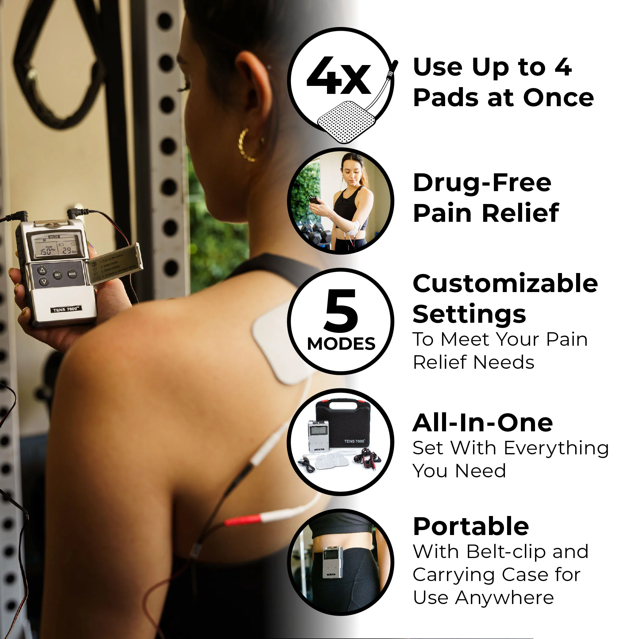 TENS 7000 Rechargeable TENS Unit - Image 5
