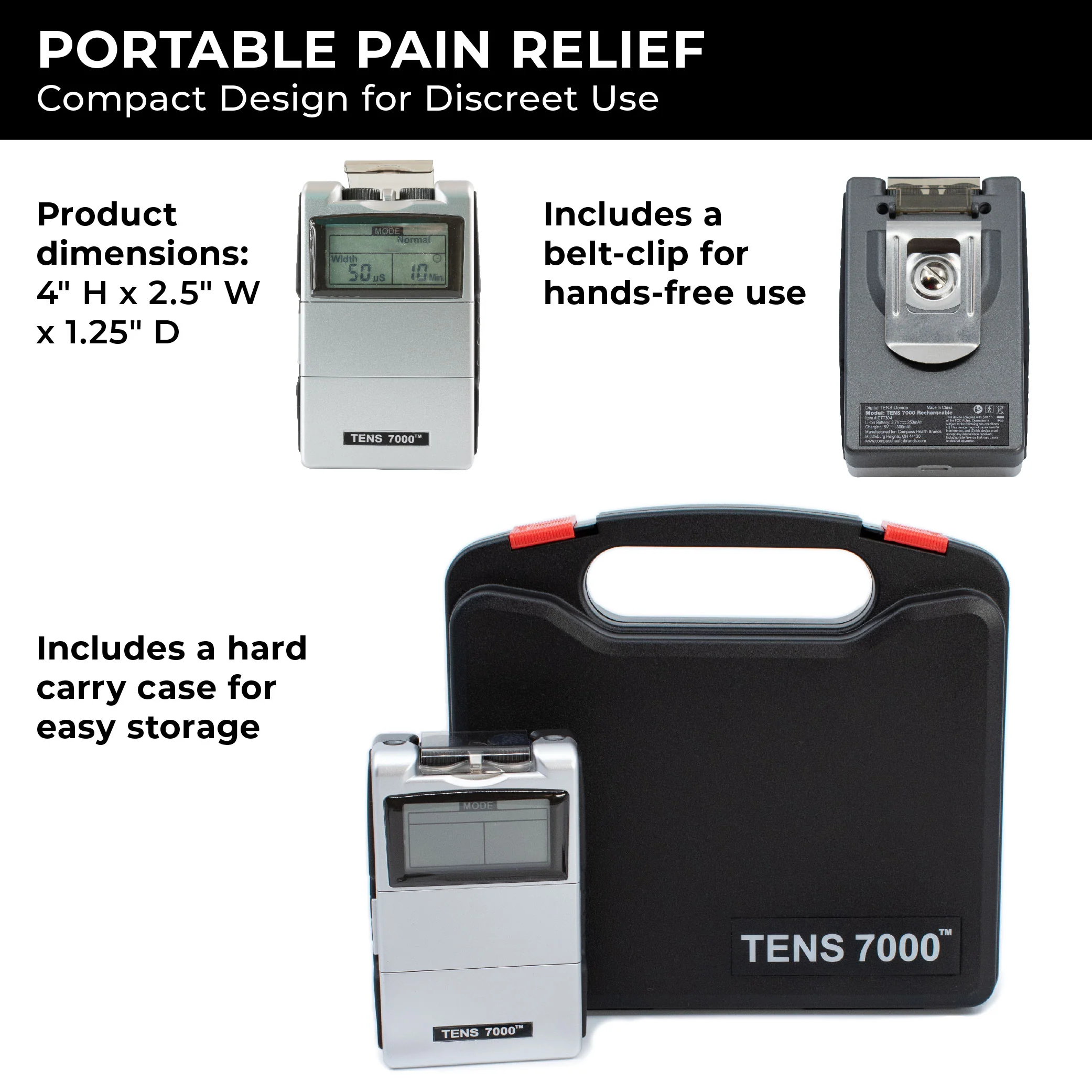 TENS 7000 Rechargeable TENS Unit - Image 6