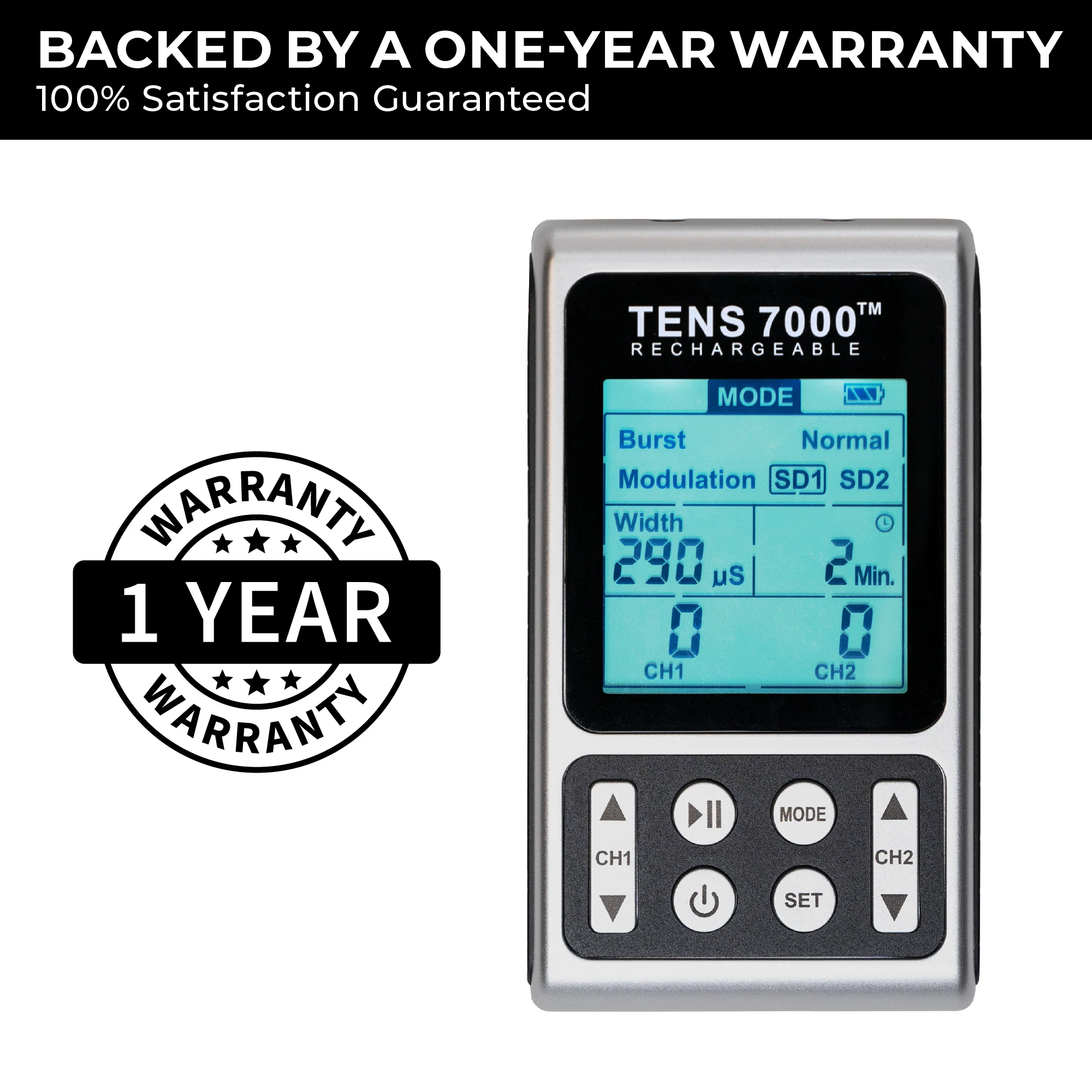 TENS 7000 Elite Rechargeable TENS Unit Muscle Stimulator and Pain Relief Machine - Image 13