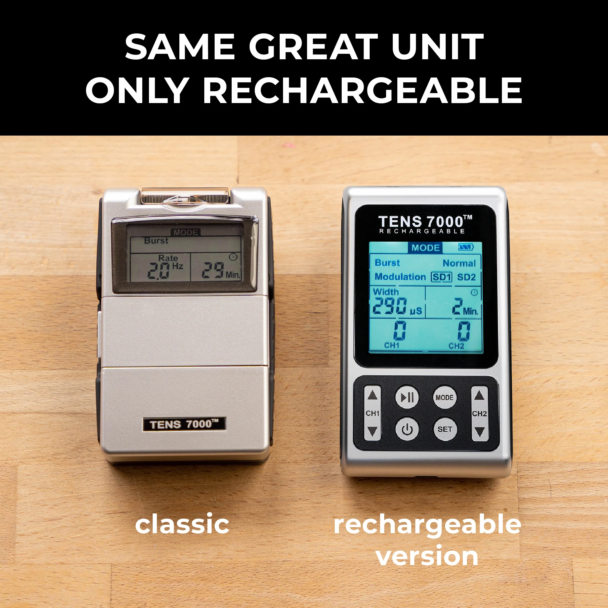 TENS 7000 Elite Rechargeable TENS Unit Muscle Stimulator and Pain Relief Machine - Image 7