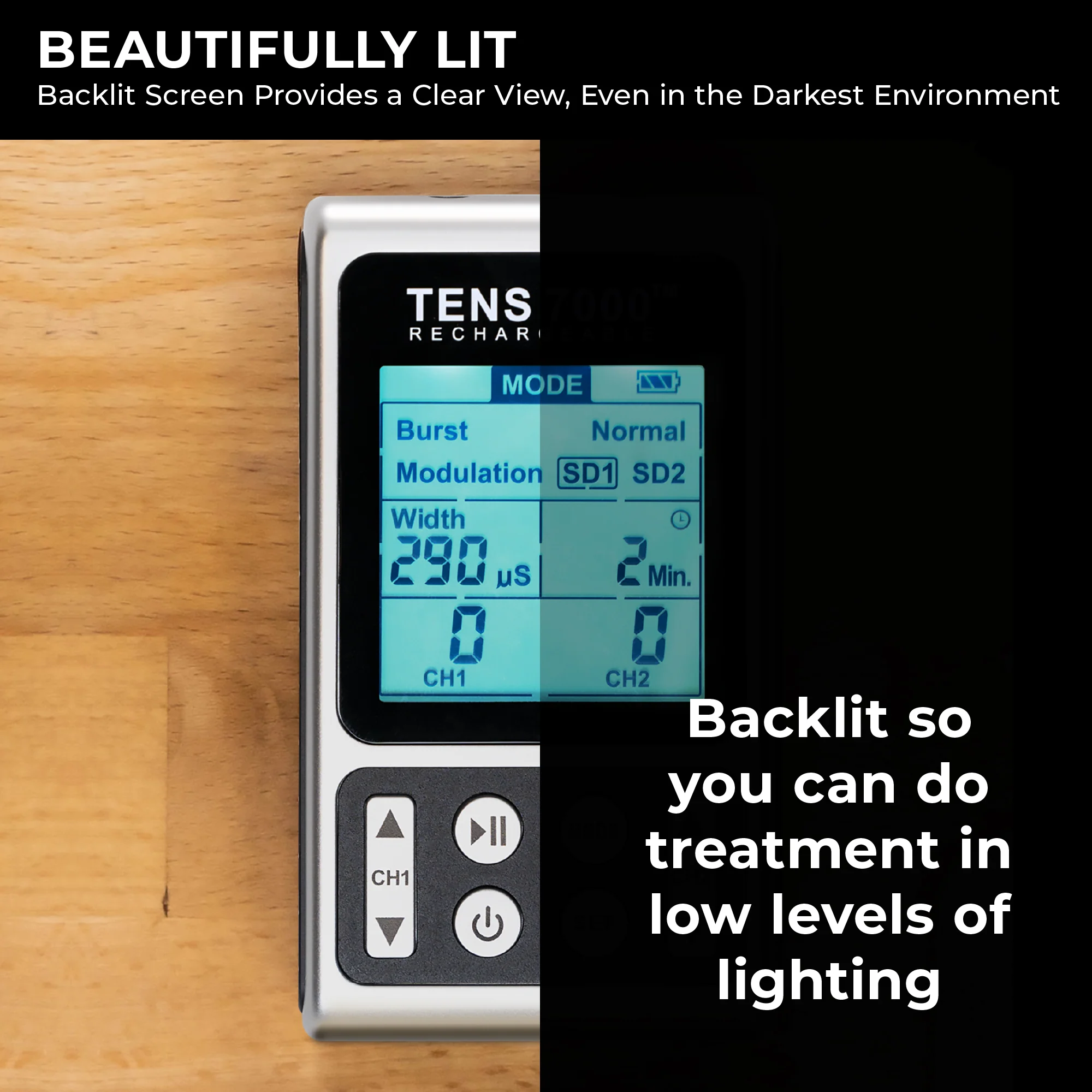 TENS 7000 Elite Rechargeable TENS Unit Muscle Stimulator and Pain Relief Machine - Image 9
