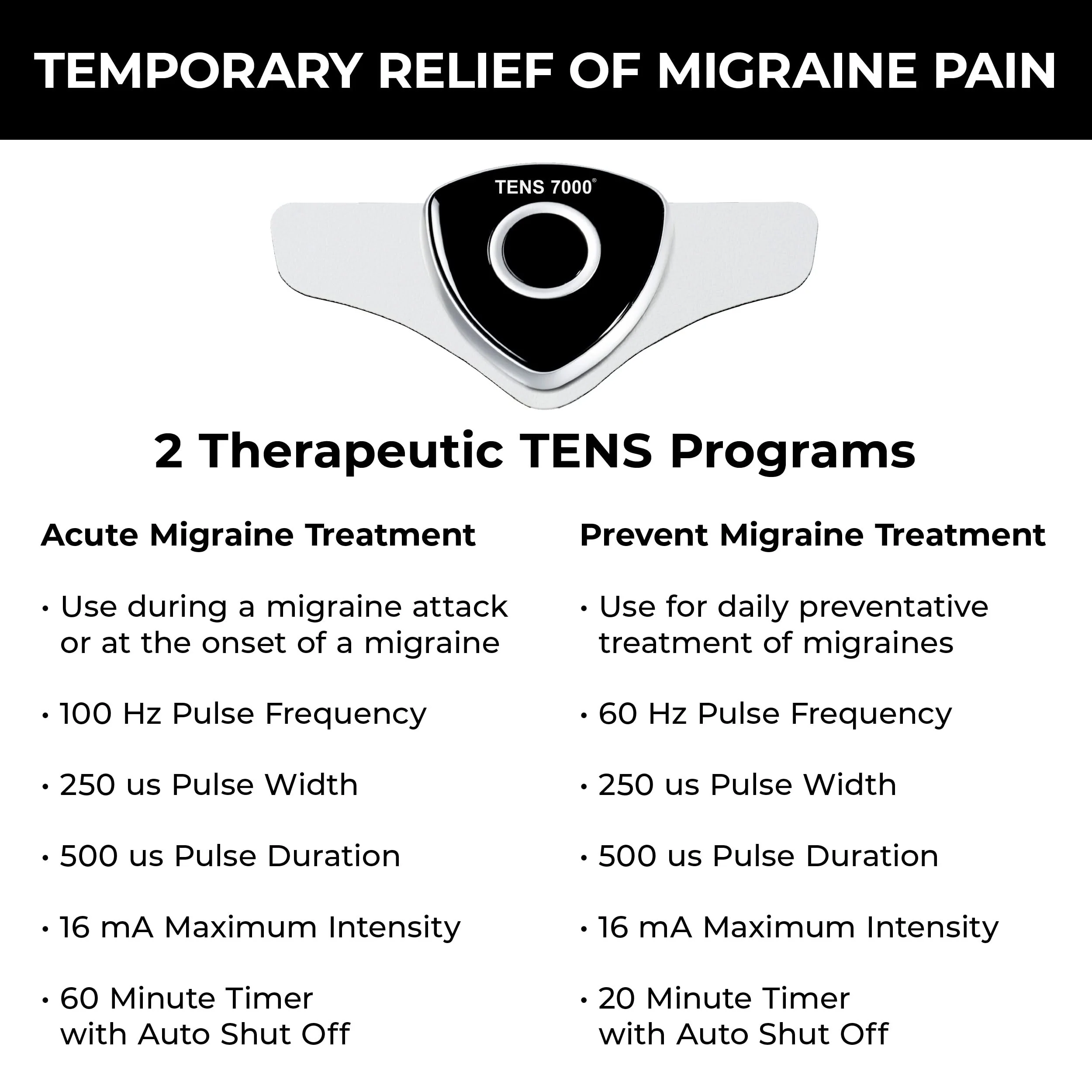 TENS 7000 TENS Unit for Migraines - Image 3