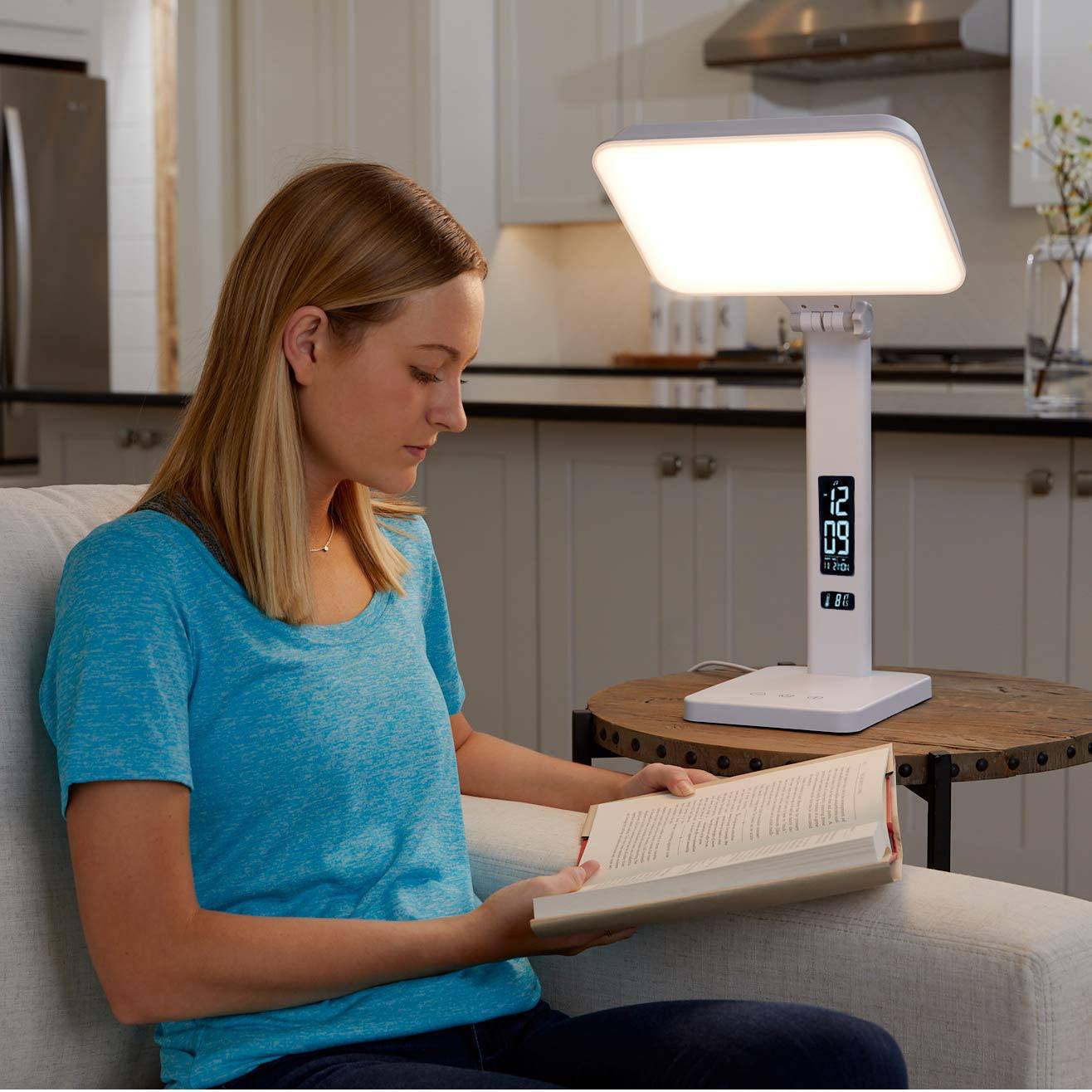 TheraLite Aura Qi Light Therapy Lamp With Alarm Clock And Phone Charger - Image 4
