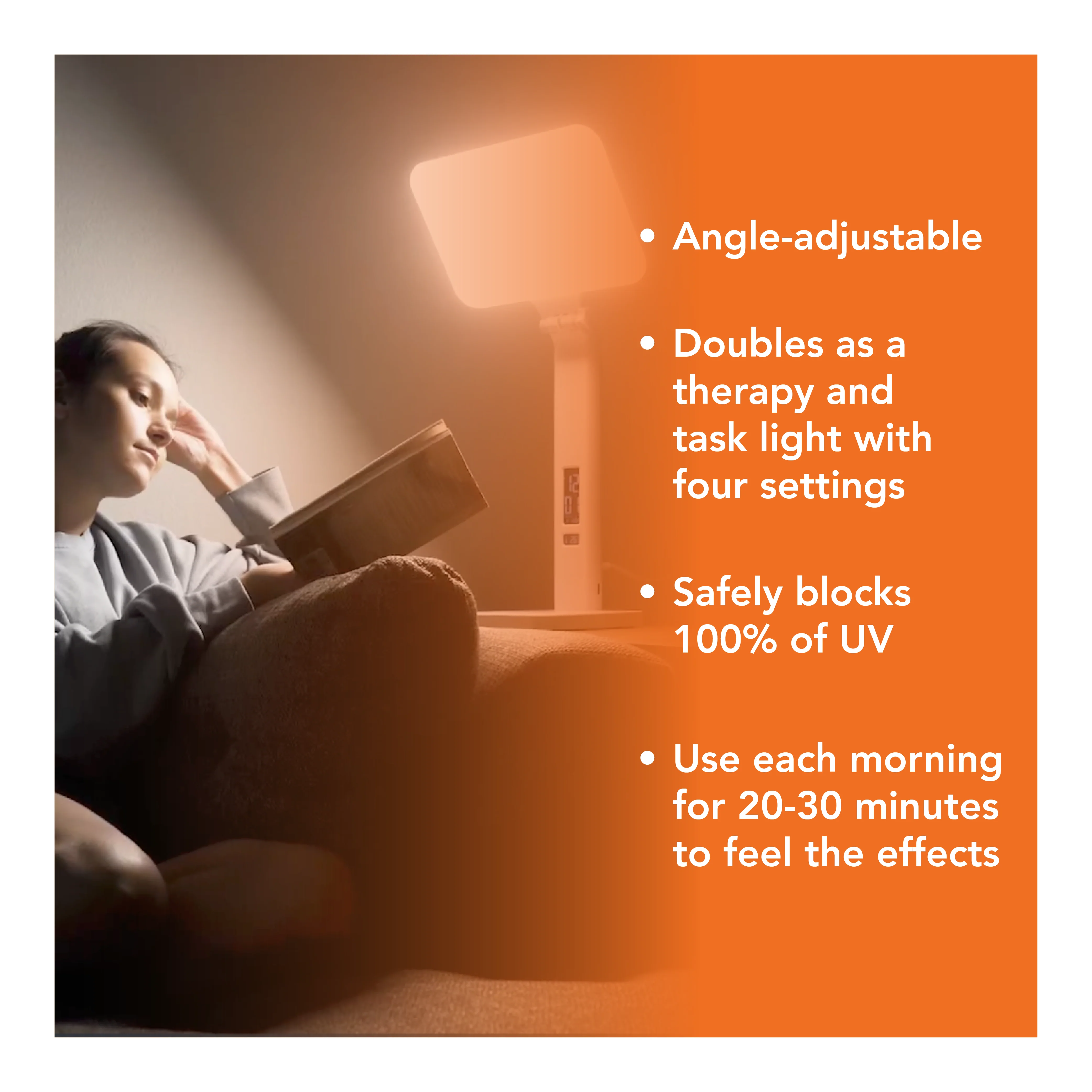 TheraLite Aura Qi Light Therapy Lamp With Alarm Clock And Phone Charger - Image 5