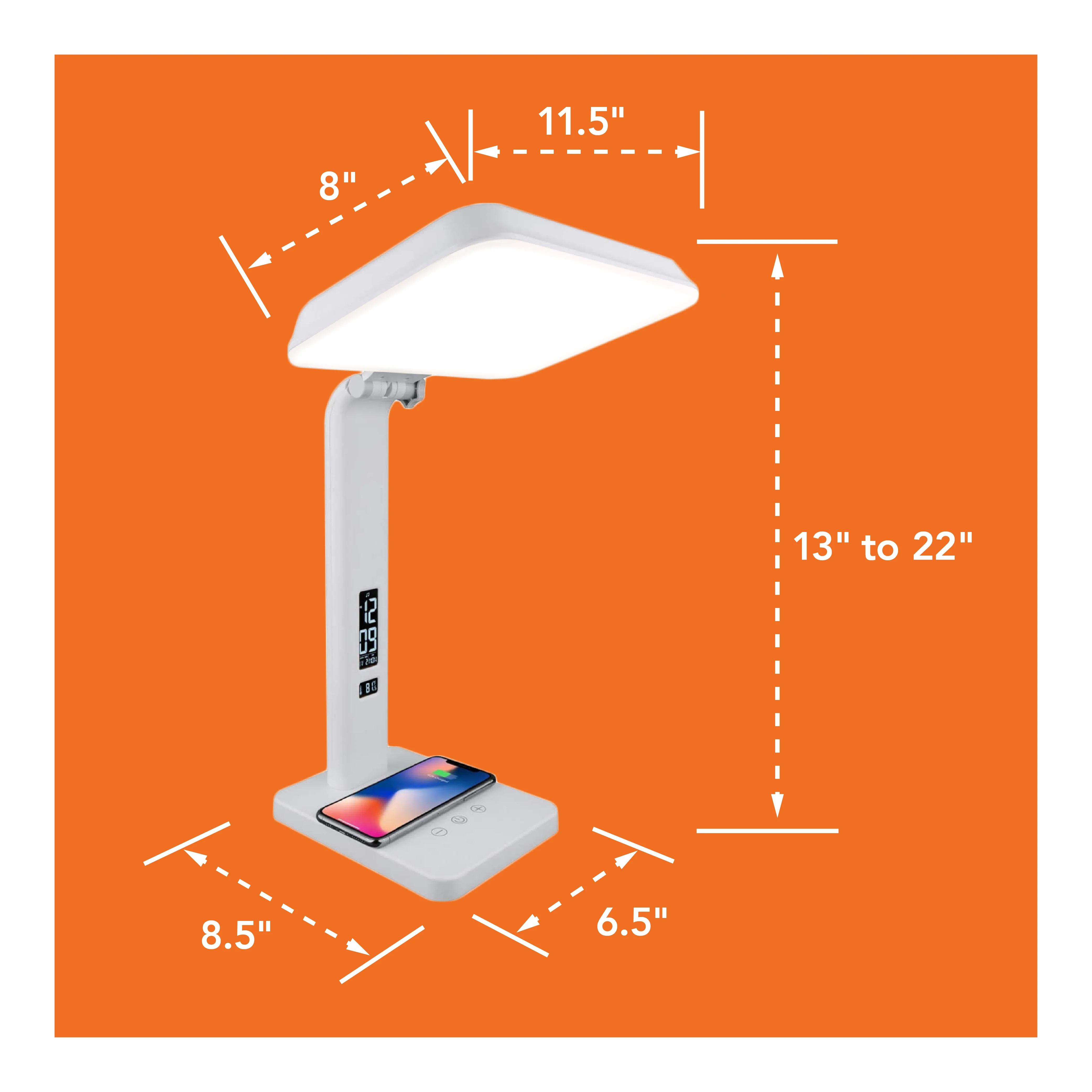TheraLite Aura Qi Light Therapy Lamp With Alarm Clock And Phone Charger - Image 8
